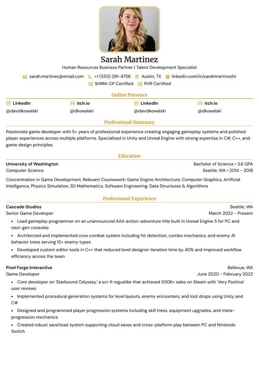 Preview of the Kakuna resume template