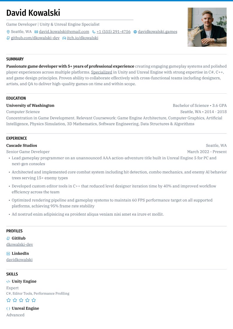 Preview of the Scizor resume template